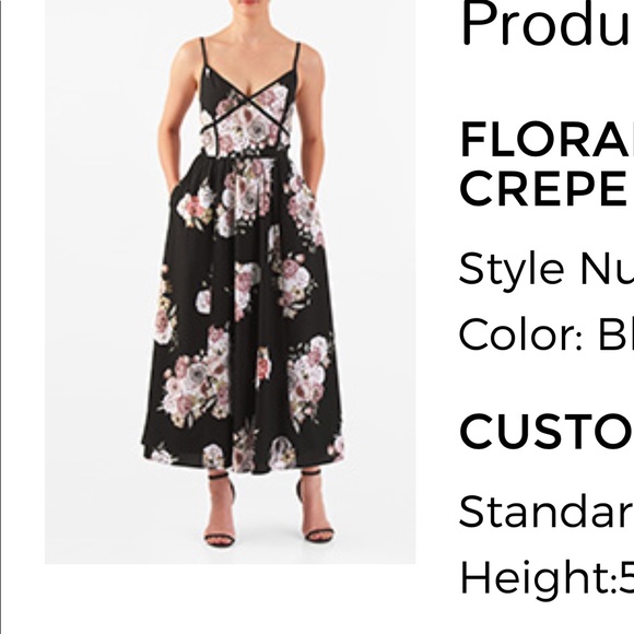 Sleeveless flower print dress with pockets - Picture 1 of 4